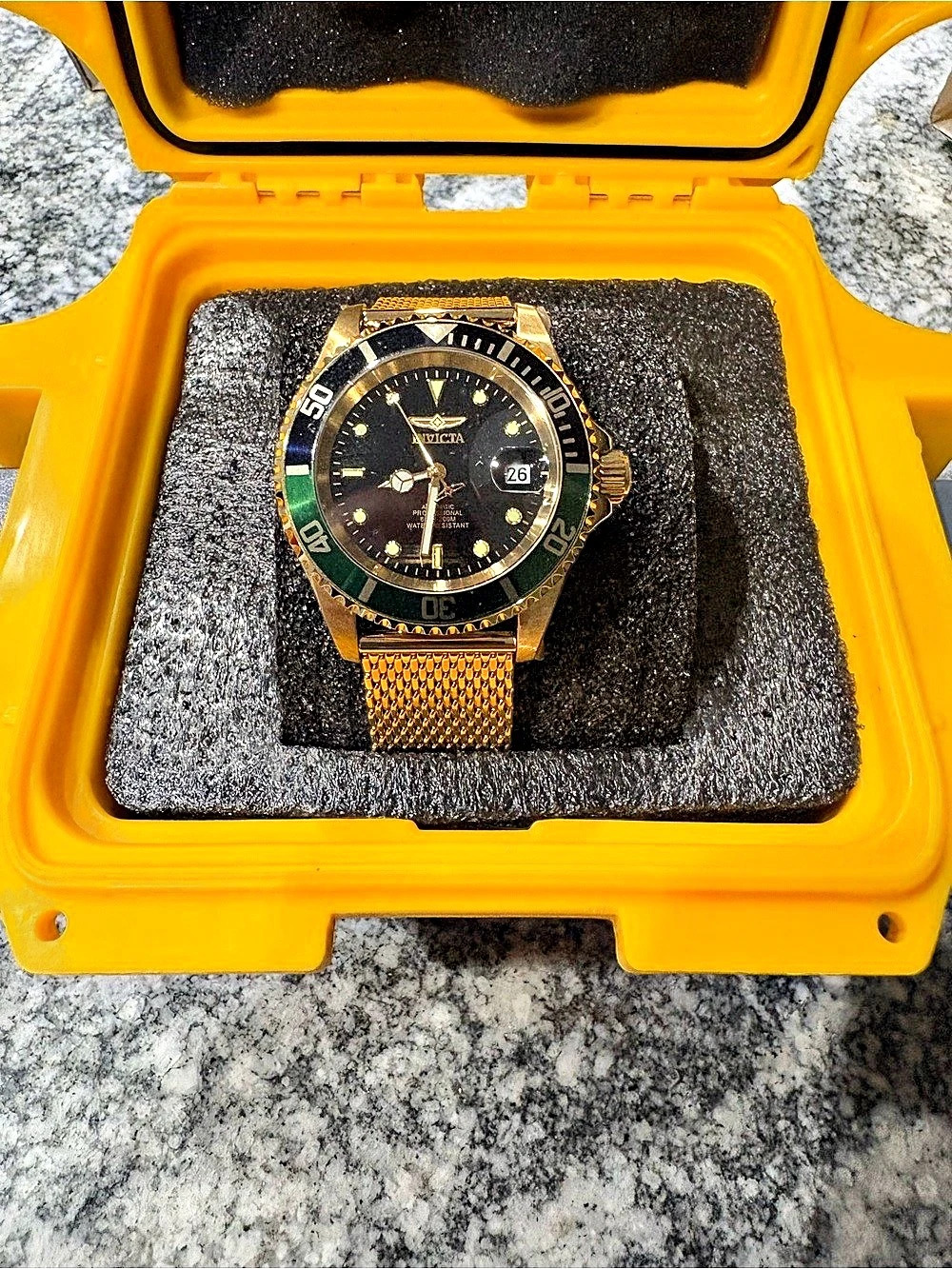 Invicta Pro Diver Gold & Green Watch